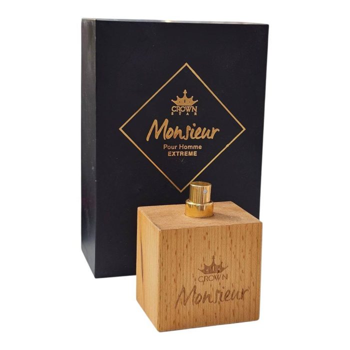 ادکلن Monsieur کرون استار CROWN Star حجم 50 میلی‌لیتر | عطر مردانه خاص با بدنه چوبی - تصویر 2