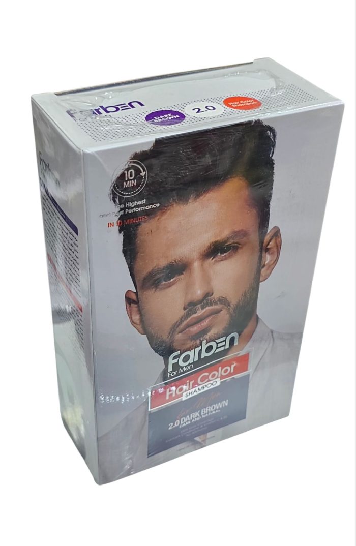 شامپو رنگ آقایان فاربن 2 -DARK BROWN2.0 - Image 3