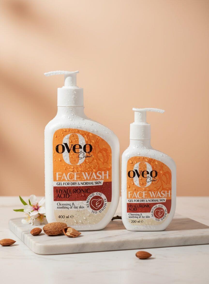 1759603811740 (1) ژل شستشوی صورت اوک شاین Oveo Shine مخصوص پوست خشک و نرمال - Image 1