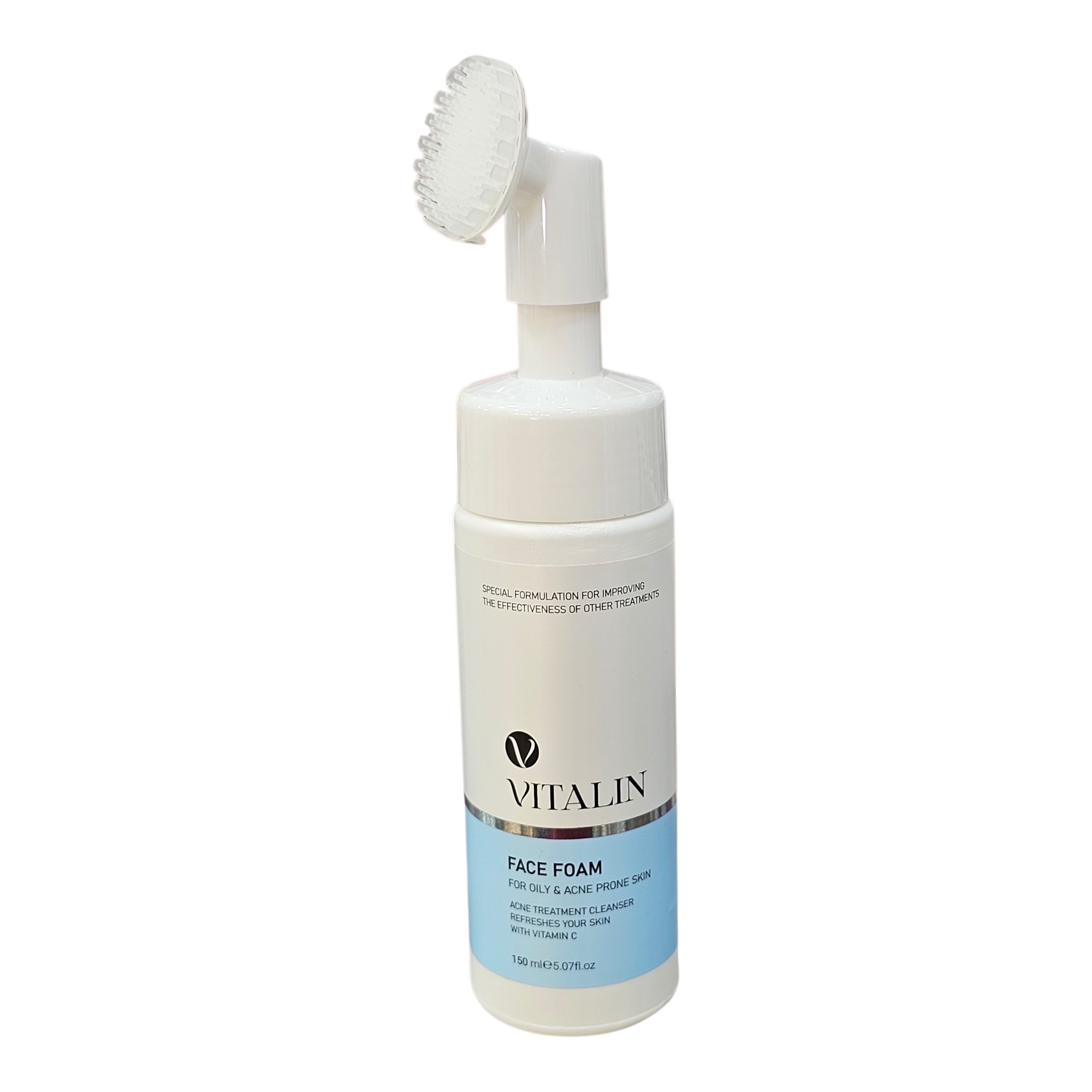 ۲۰۲۶۰۷۱۷_۱۷۰۱۲۶ فوم شستشوی صورت پوست چرب براشدار ویتالین VITALIN حجم 150 میلیلیتر | پاککننده عمیق پوست - تصویر 1