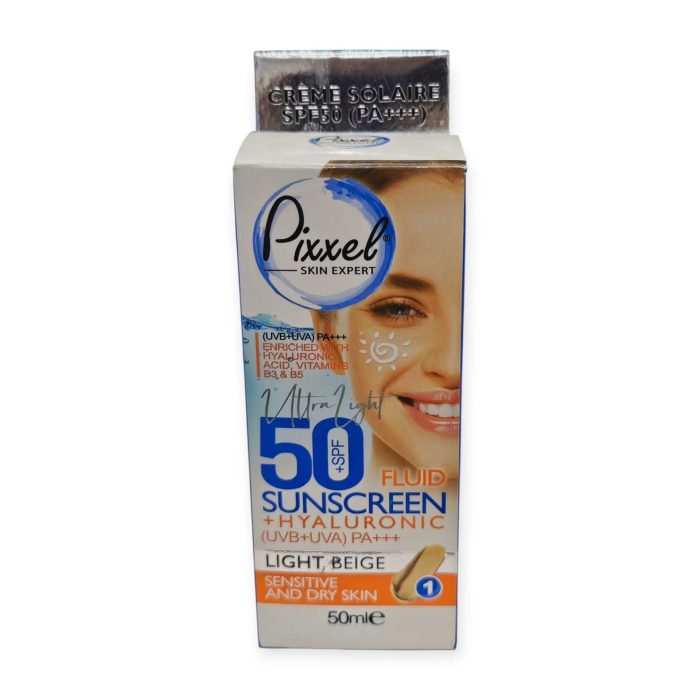 ضدآفتاب رنگ بژ روشنspf50 مناسب پوست خشک و حساس برند پیکسل حجم50میل - Image 2