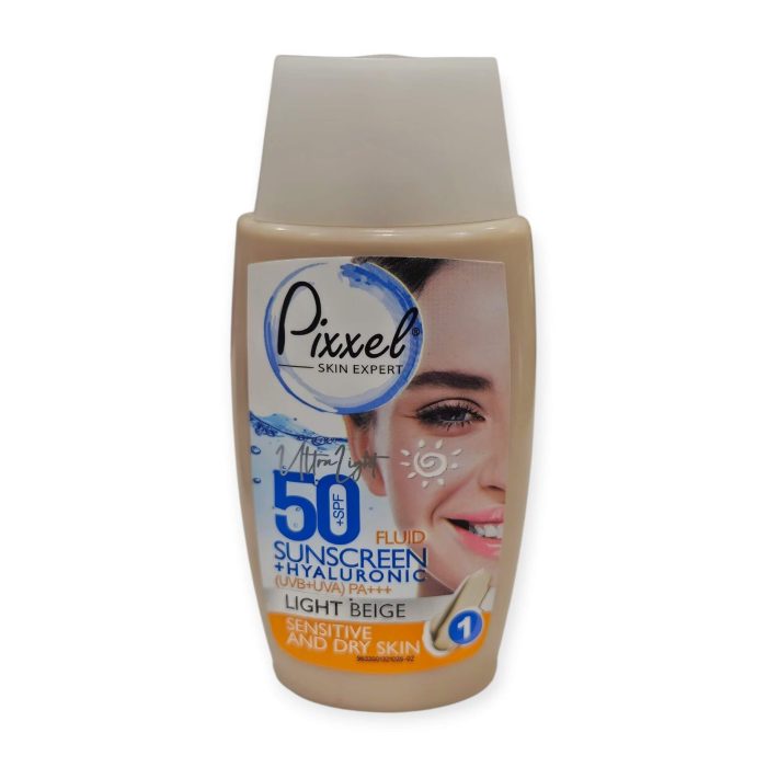ضدآفتاب رنگ بژ روشنspf50 مناسب پوست خشک و حساس برند پیکسل حجم50میل - Image 3